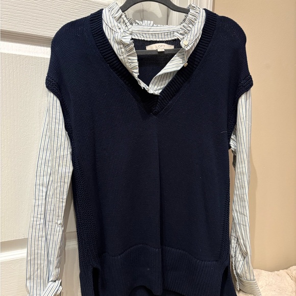 LOFT Sweaters - LOFT Navy V-Neck Sweater Vest